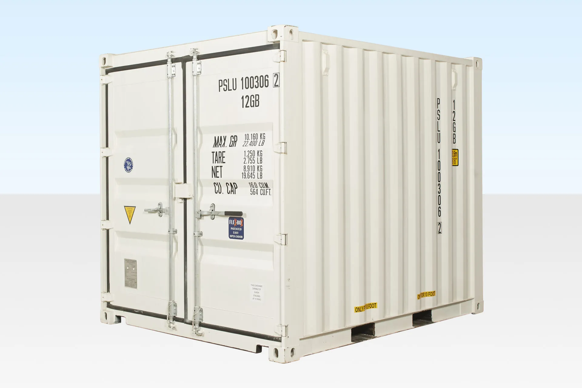 10Ft X 8Ft Shipping Container (One Trip) - White - Buy Now