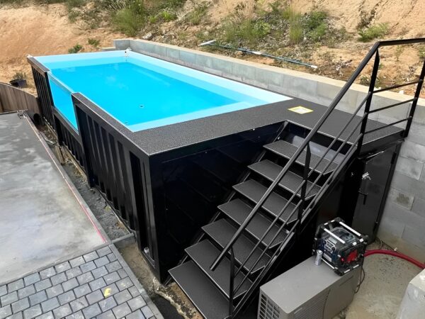 20ft Shipping Container Swimming Pool with Convenient Side Staircase - M-W Containers