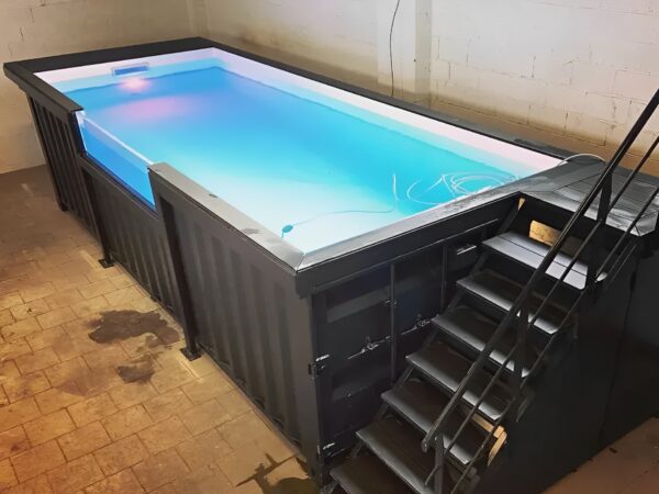 20ft Shipping Container Swimming Pool with Convenient Side Staircase - M-W Containers