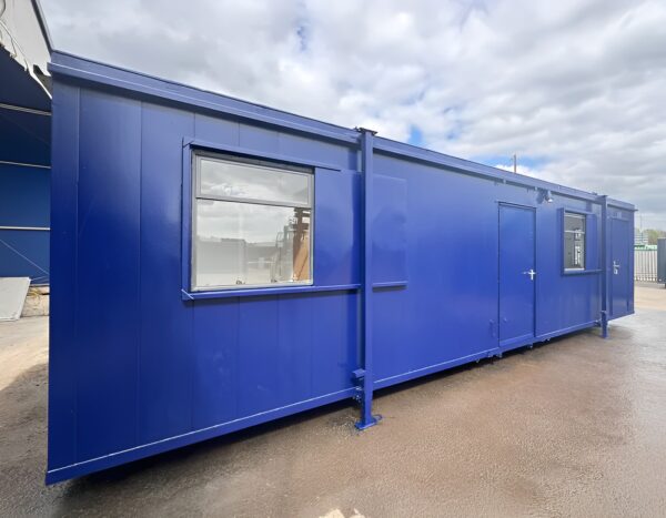 Custom 32Ft × 10ft Cabin Office + Canteen + 1+1 WC Wash Rooms Anti-Vandal - M-W Containers