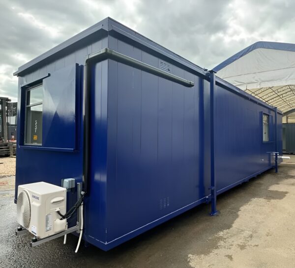 Custom 32Ft × 10ft Cabin Office + Canteen + 1+1 WC Wash Rooms Anti-Vandal - M-W Containers