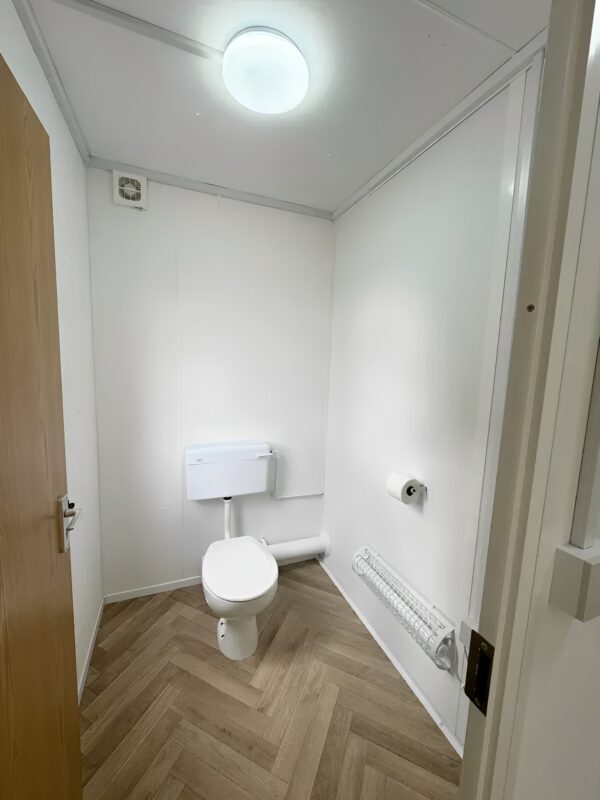 Custom 32Ft × 10ft Cabin Office + Canteen + 1+1 WC Wash Rooms Anti-Vandal - M-W Containers